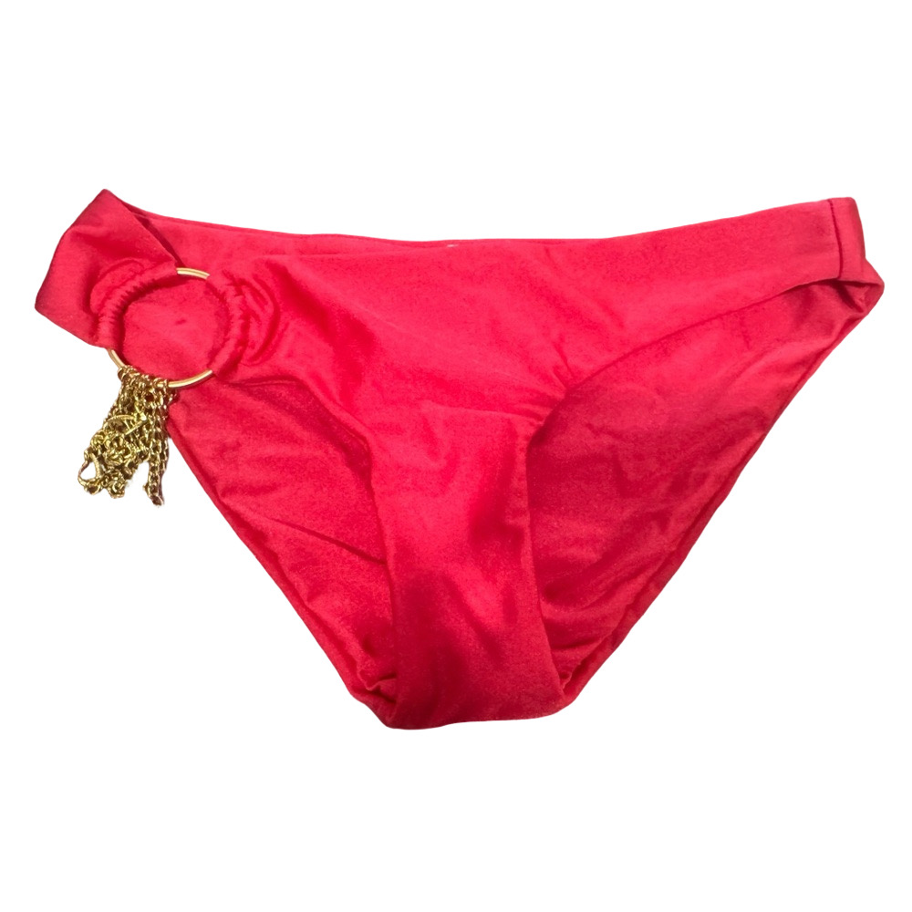 NWT Bellissima Red Bikini Bottom with Gold Chain Accent